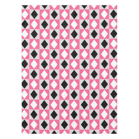 Nappe Diamant Rhombus rose noir blanc (Devant)