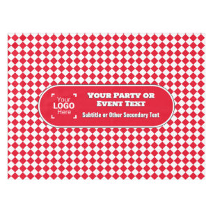 Nappe Diamant rouge et blanc - Logo personnalisé Événeme