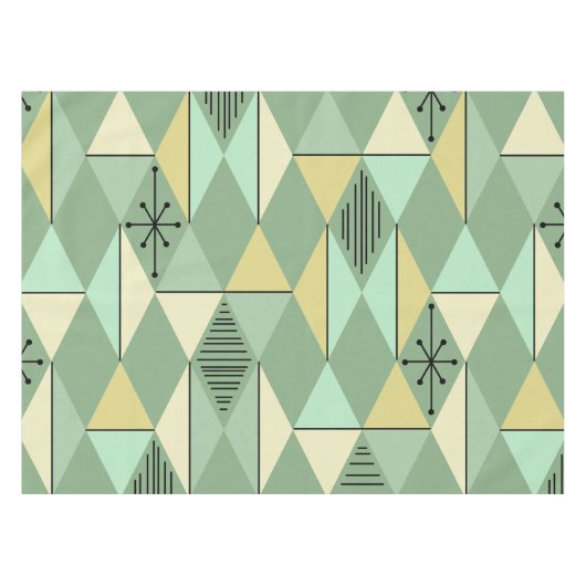 Nappe Diamants d'Art de l'Âge Atomique Mint Vert Jaune (Devant (Horizontal))