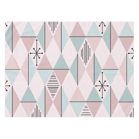 Nappe Diamants d'Art de l'Âge Atomique Pastel Rose Vert (Devant (Horizontal))