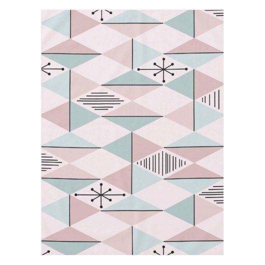 Nappe Diamants d'Art de l'Âge Atomique Pastel Rose Vert (Devant)