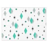 Nappe Diamants de l'âge spatial Turquoise Blanc (Devant (Horizontal))