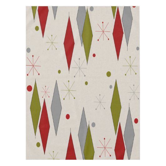 Nappe Diamants modernes du milieu du siècle en rouge (Devant)