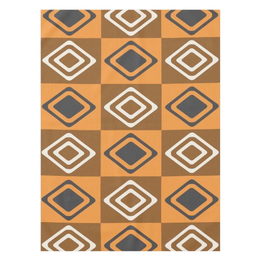 Nappe Diamants modernes du milieu du siècle Orange Brown (Devant)