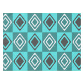 Nappe Diamants modernes du milieu du siècle Turquoise (Devant (Horizontal))