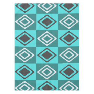 Nappe Diamants modernes du milieu du siècle Turquoise