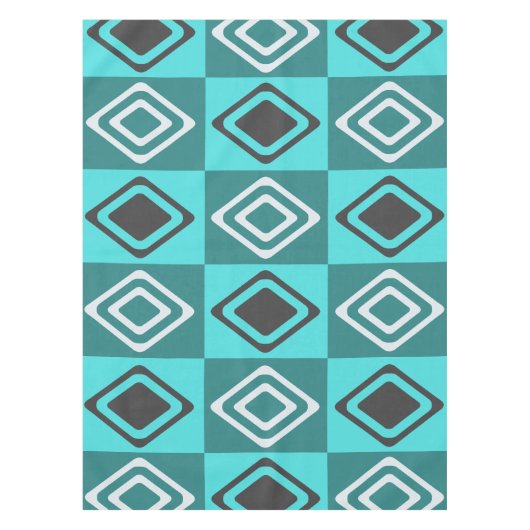 Nappe Diamants modernes du milieu du siècle Turquoise (Devant)