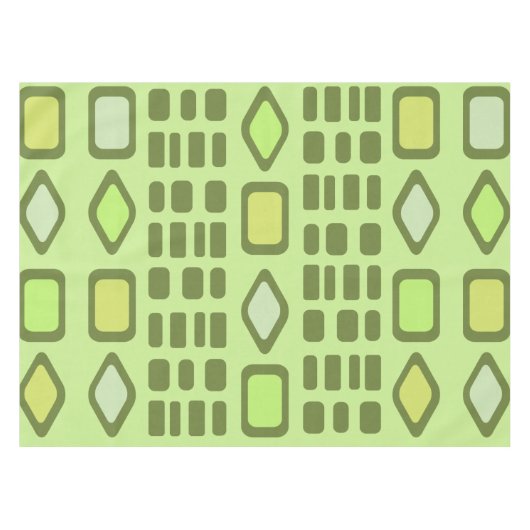 Nappe Diamants rétro Rectangles Chartreuse (Devant (Horizontal))