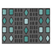 Nappe Diamants rétro Rectangles Turquoise noir (Devant (Horizontal))