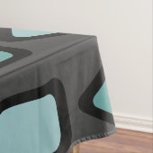 Nappe Diamants rétro Rectangles Turquoise noir (In Situ)