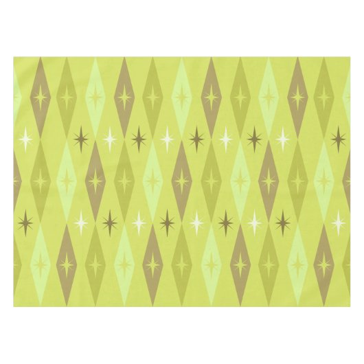 Nappe Diamonds Stars Chartreuse, 1950 (Devant (Horizontal))