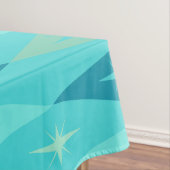 Nappe Diamonds Stars Turquoise de 1950 atomique (In Situ)