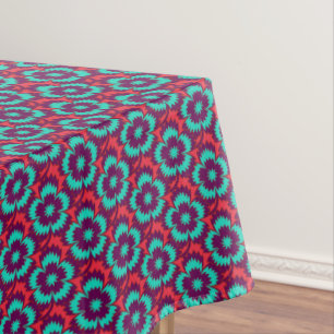 Nappe Dianthus Barbatus floral vintage turquoise rouge