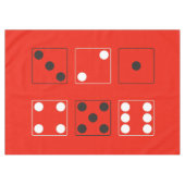 Nappe DICE numéros de pips noir mélange blanc + votre do (Devant (Horizontal))