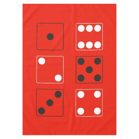 Nappe DICE numéros de pips noir mélange blanc + votre do (Devant)