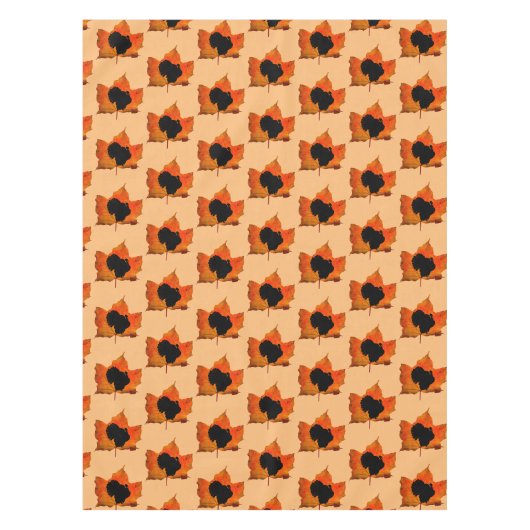 NAPPE DINDON DE THANKSGIVING FEUILLES MORTES (Devant)