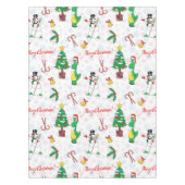 Nappe dinosaure de Noël et bonhomme de neige (Devant)