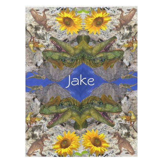 Nappe Dinosaure florale de tournesolNappe (Devant)