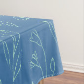 Nappe Ditsy Dainty Boho Floral Line Art Dessin en bleu (In Situ)