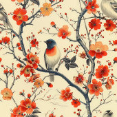 Nappe D'Oiseaux Floraux Cosy Fall Dining Accent
