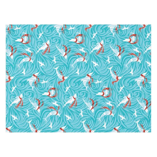 Nappe Dolphin Joy Océan tropical Noël/Aqua, Rouge, (Devant (Horizontal))