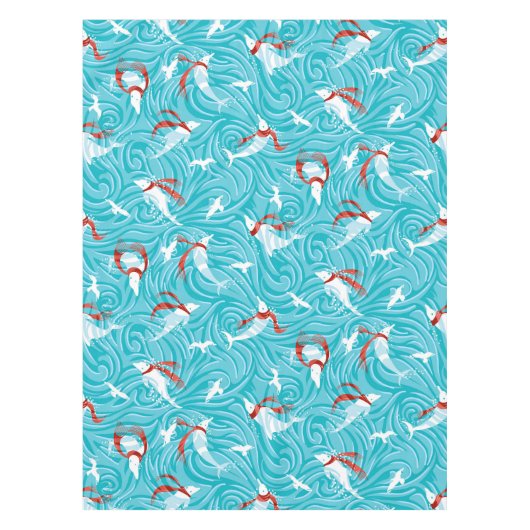 Nappe Dolphin Joy Océan tropical Noël/Aqua, Rouge, (Devant)