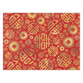 Nappe Double bonheur et motif chinois de pièces de (Devant (Horizontal))