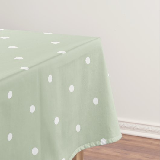 Nappe Douce Sage Vert Blanc Polkadots Vintage (In Situ)