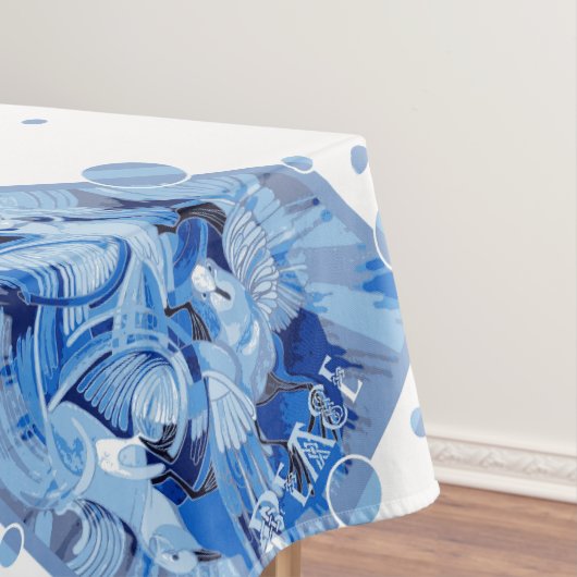 Nappe Dove Avec Texte De Paix Celtique Dans Les Tons Ble (In Situ)