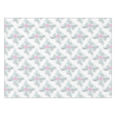 Nappe Dove rose avec Fleurs et Fronds en argent (Devant (Horizontal))