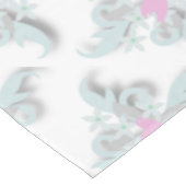 Nappe Dove rose avec Fleurs et Fronds en argent (Angle)