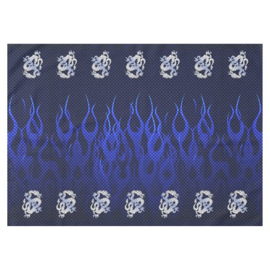Nappe Dragon Bleu Chrome comme flammes de fibre de carbo (Devant (Horizontal))