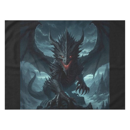 Nappe Dragon sombre et médiéval (Devant (Horizontal))