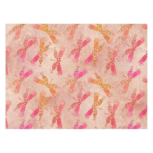 Nappe Dragonflies Boho en rose (Devant (Horizontal))