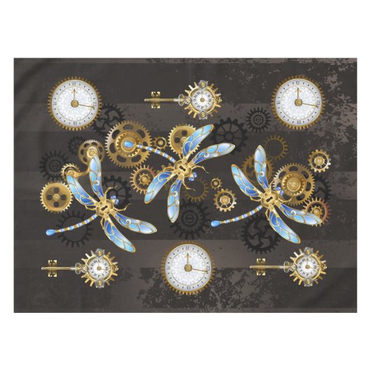 Nappe Dragonflies de Steampunk sur arrière - plan rayé b (Devant (Horizontal))