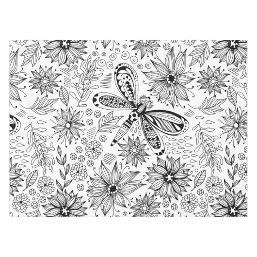 Nappe Dragonfly et doodle de fleurs (Devant (Horizontal))