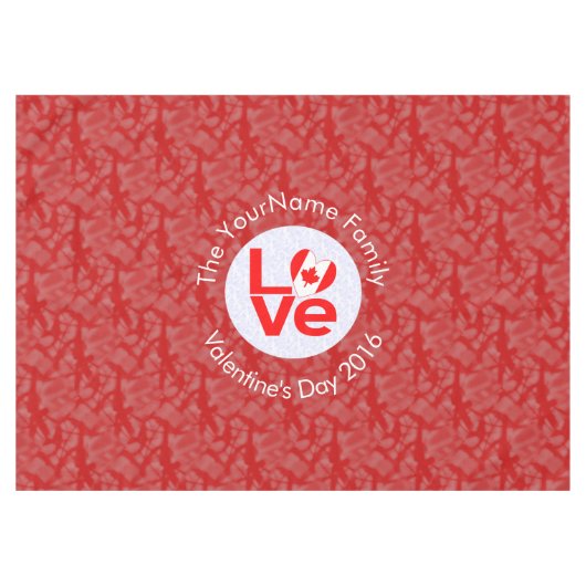 Nappe Drapeau canadien Red LOVE personnalisé (Devant (Horizontal))