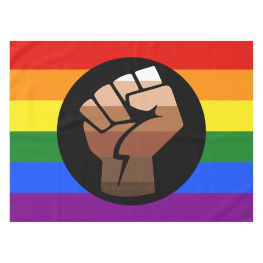 Nappe Drapeau de couleur des personnes queer de Slippery (Devant (Horizontal))