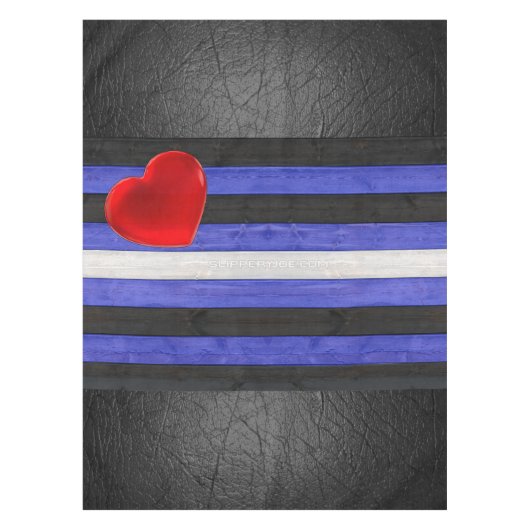 Nappe Drapeau de fierté en cuir SlipperyJoe's noir bleu  (Devant)