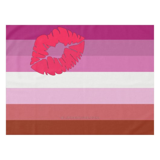 Nappe Drapeau de fierté lesbienne au rouge à lèvres Slip (Devant (Horizontal))