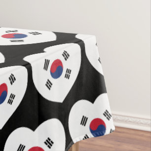 Nappe Drapeau de la Corée du Sud Cœur