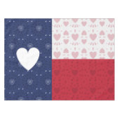 Nappe Drapeau d'état du Texas à motifs cardiaques (Devant (Horizontal))