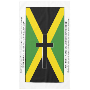 Nappe Drapeau jamaïcain personnalisé avec pale croix noi