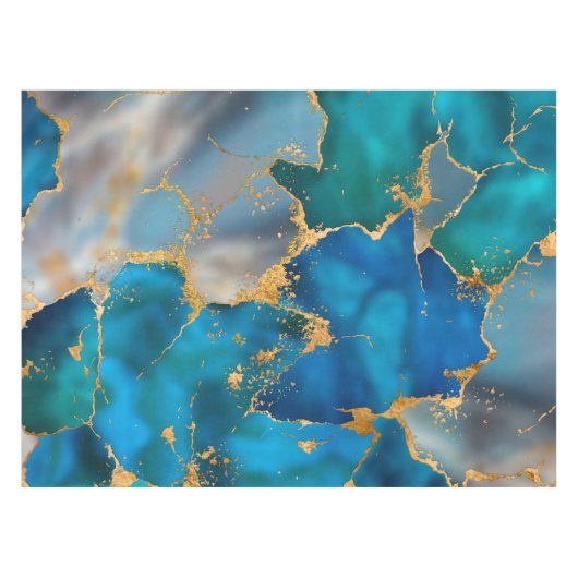 Nappe Dreamy Ocean Blue et Gold (Devant (Horizontal))