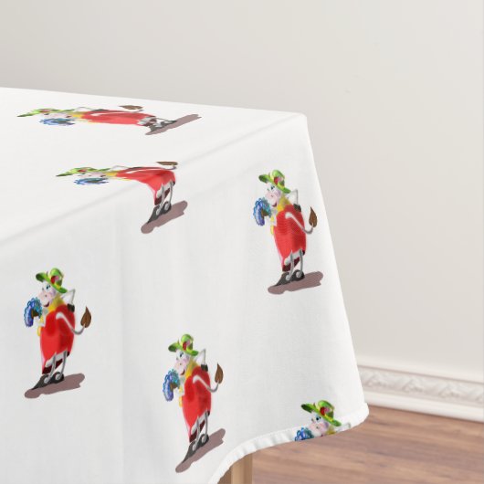 Nappe drôle avec vache moderne (In Situ)