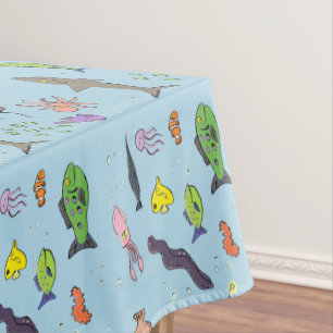 Nappe Drôle des créatures marines dessin motif