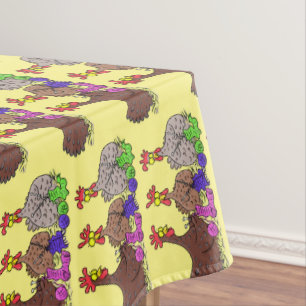 Nappe Drôle dessin animé de poulets de tricot