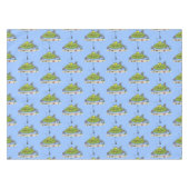 Nappe Drôle gras affamé poisson vert dessin de pêche (Devant (Horizontal))