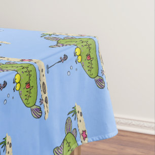 Nappe Drôle gras affamé poisson vert dessin de pêche