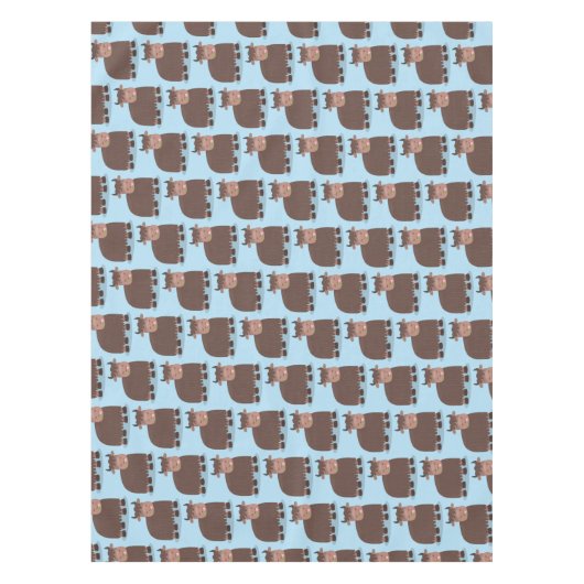 Nappe Drôle joyeux yak mangeant de l'herbe dessin d'illu (Devant)